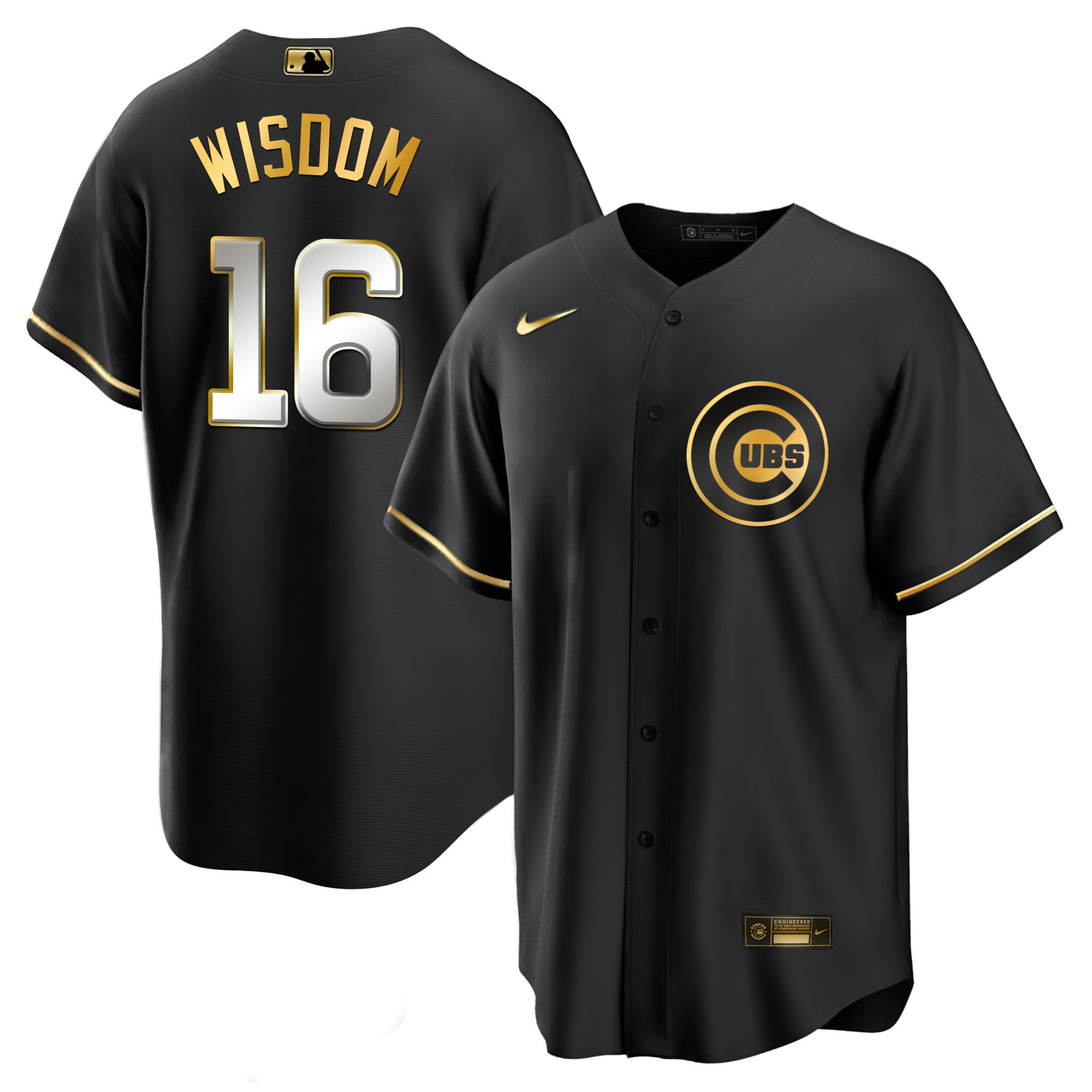Patrick Wisdom Men's Chicago Cubs Black Limited & Gold Cool Black Limited Jersey - All Stitched