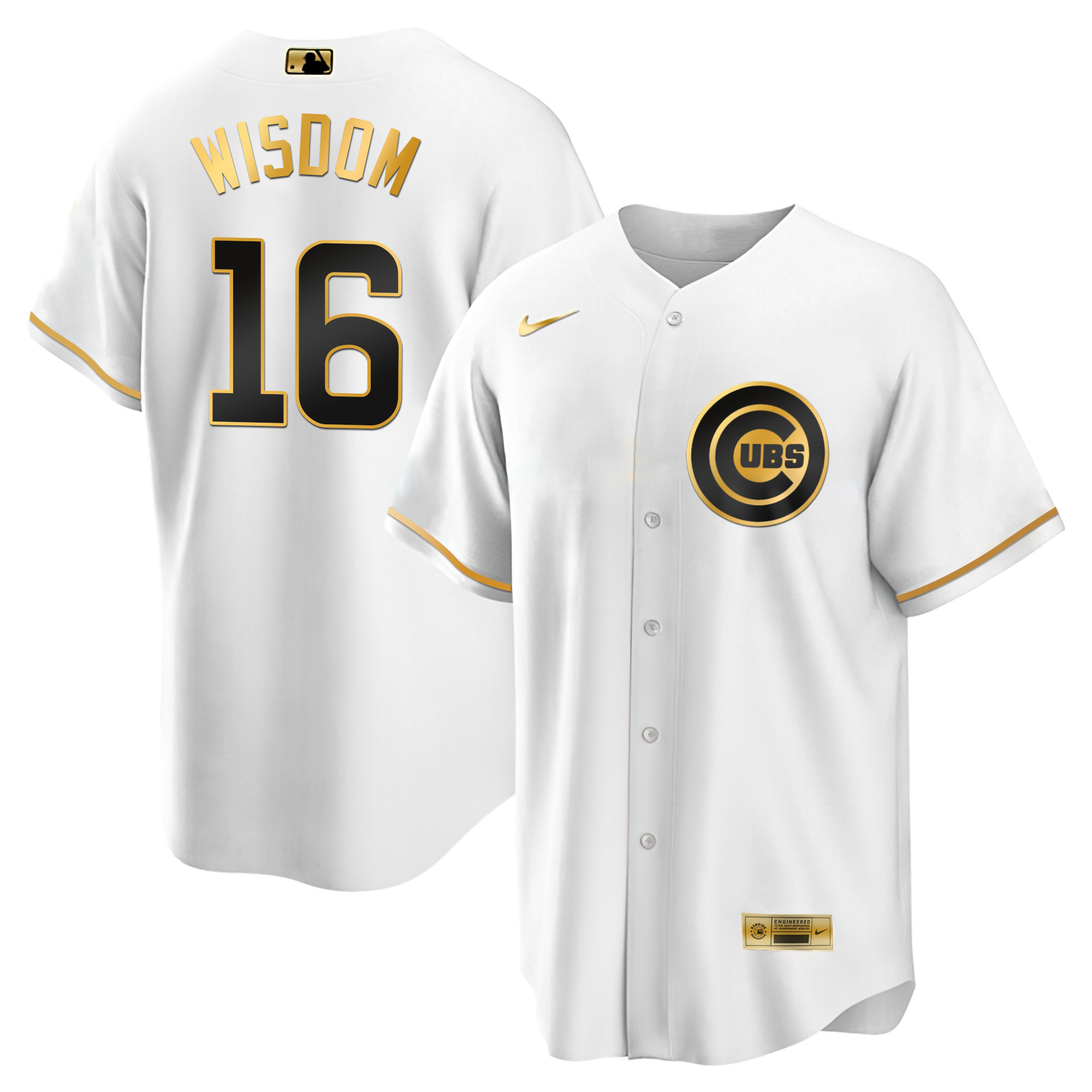 Patrick Wisdom Men's Chicago Cubs Black Limited & Gold Cool White Gold Jersey - All Stitched