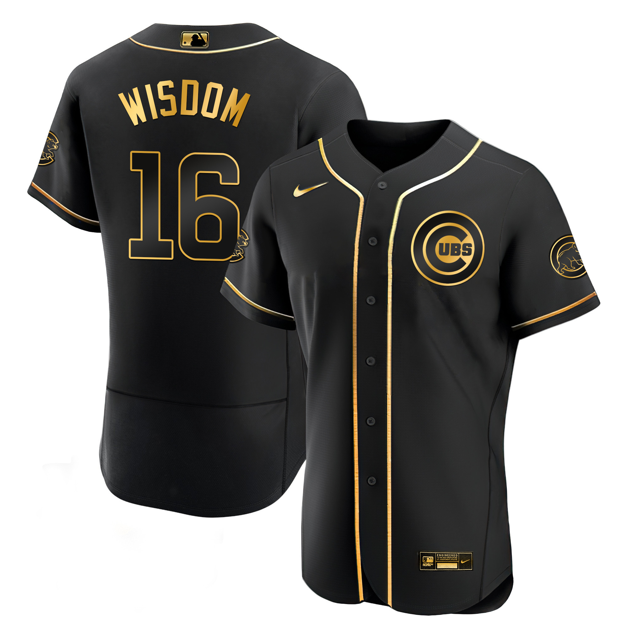 Patrick Wisdom Men's Chicago Cubs Black Limited & Gold Flex Black Gold Jersey - All Stitched