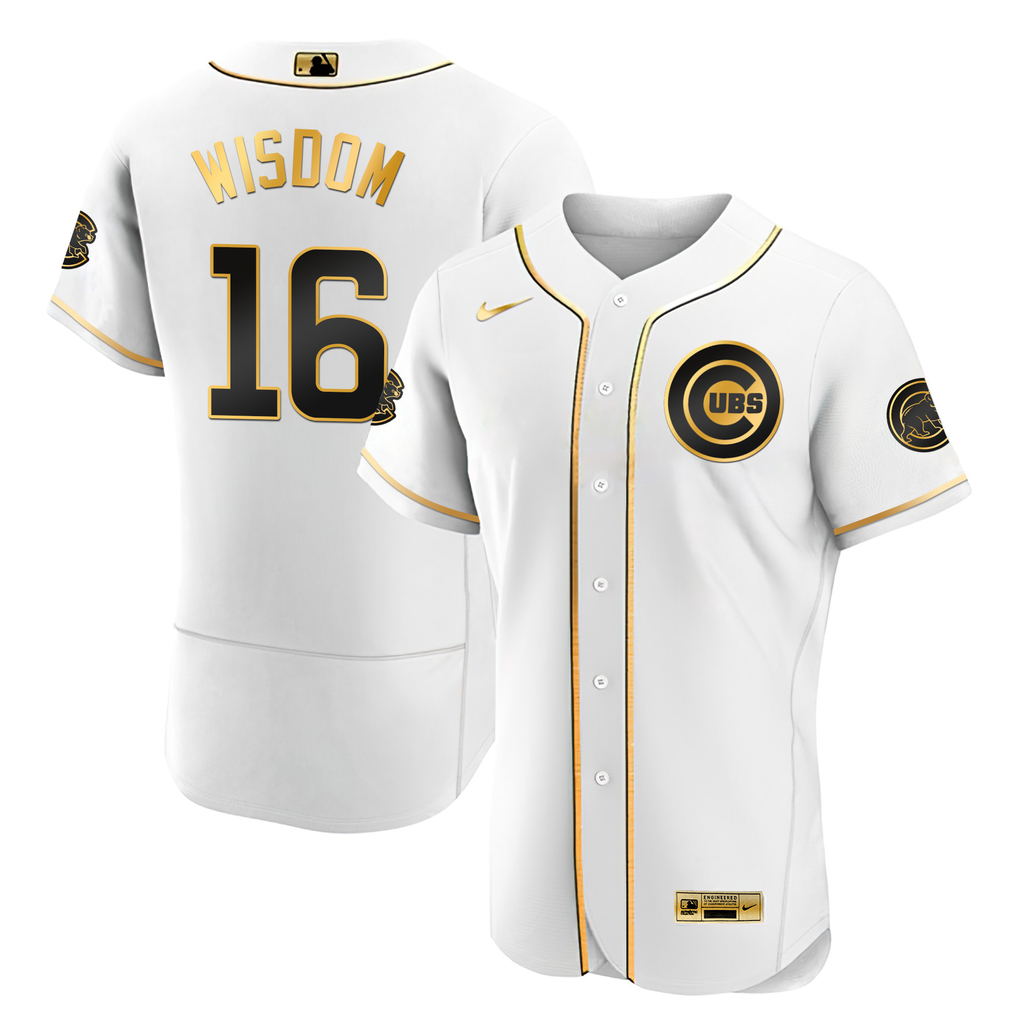Patrick Wisdom Men's Chicago Cubs Black Limited & Gold Flex White Gold Jersey - All Stitched
