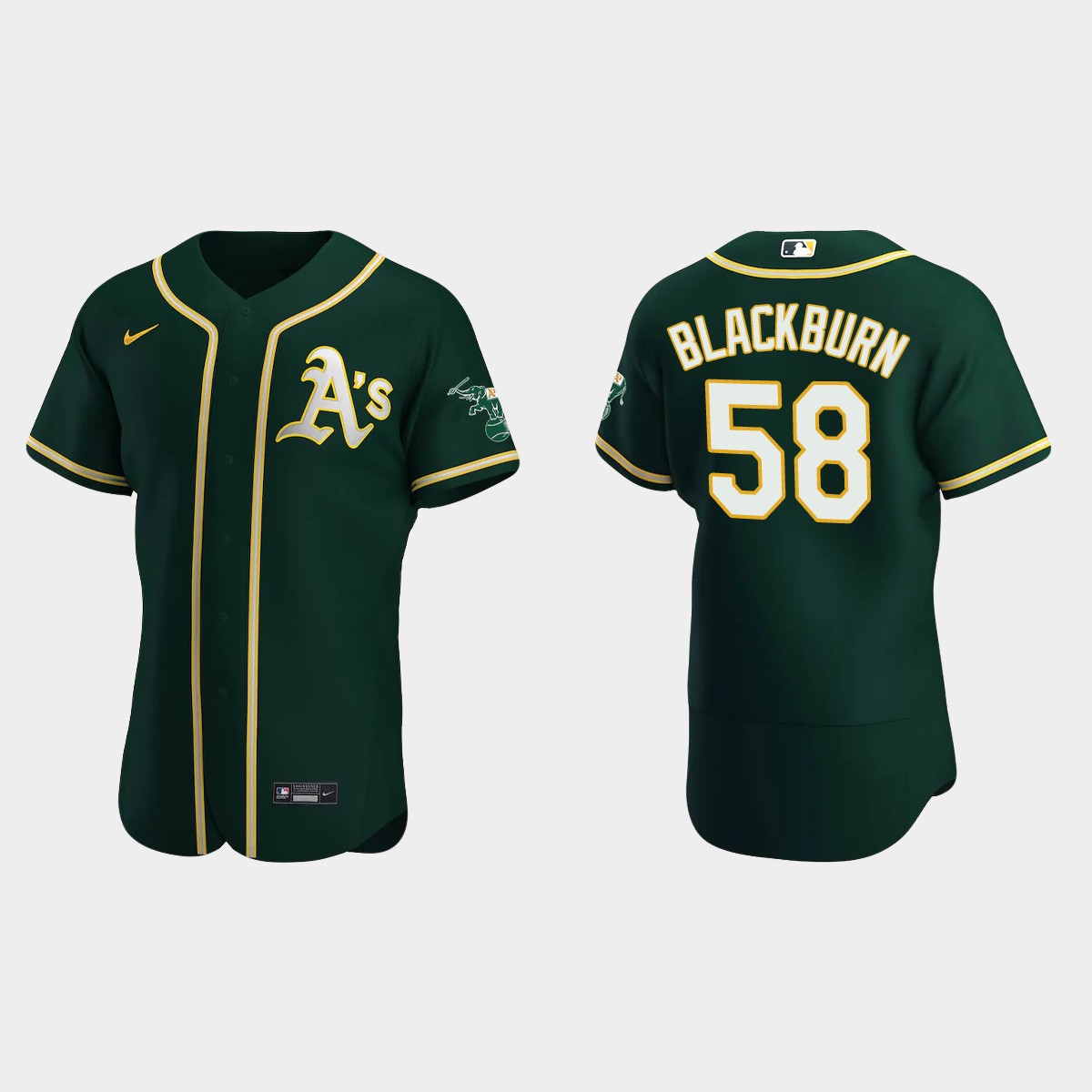 Paul Blackburn Oakland Athletics Alternate Jersey - Green