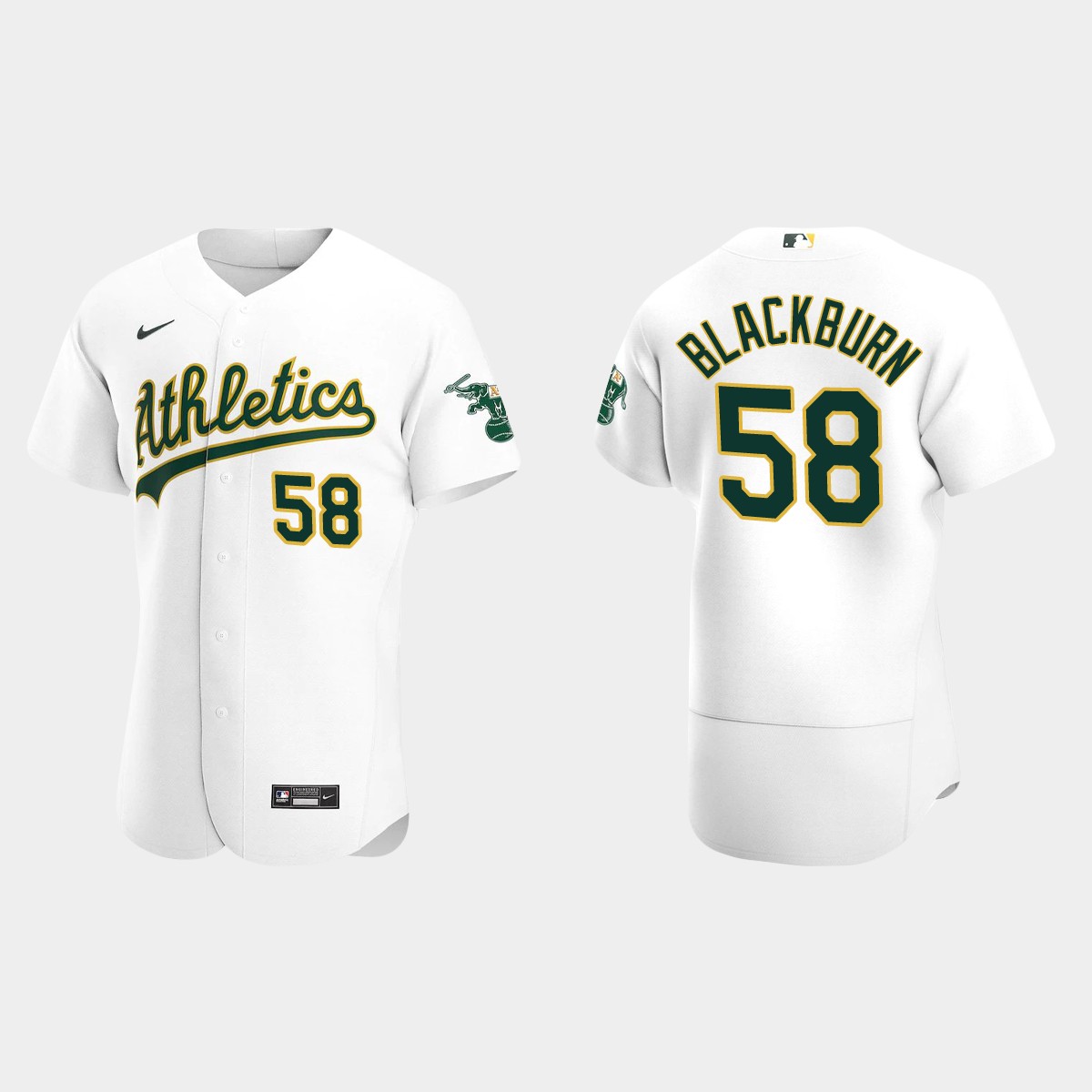 Paul Blackburn Oakland Athletics Home Jersey - White