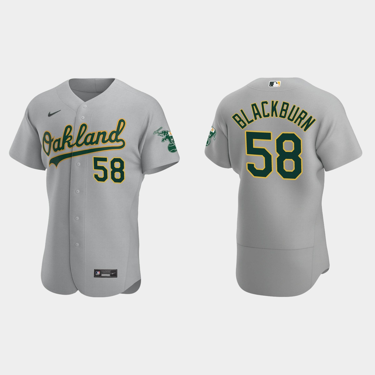 Paul Blackburn Oakland Athletics Road Jersey - Gray