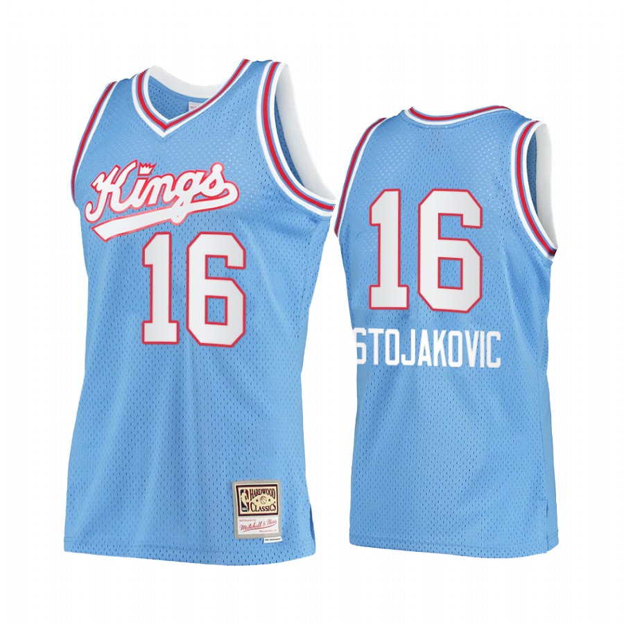 Peja Stojakovic #16 Sacramento Kings Blue Hardwood Classics Jersey