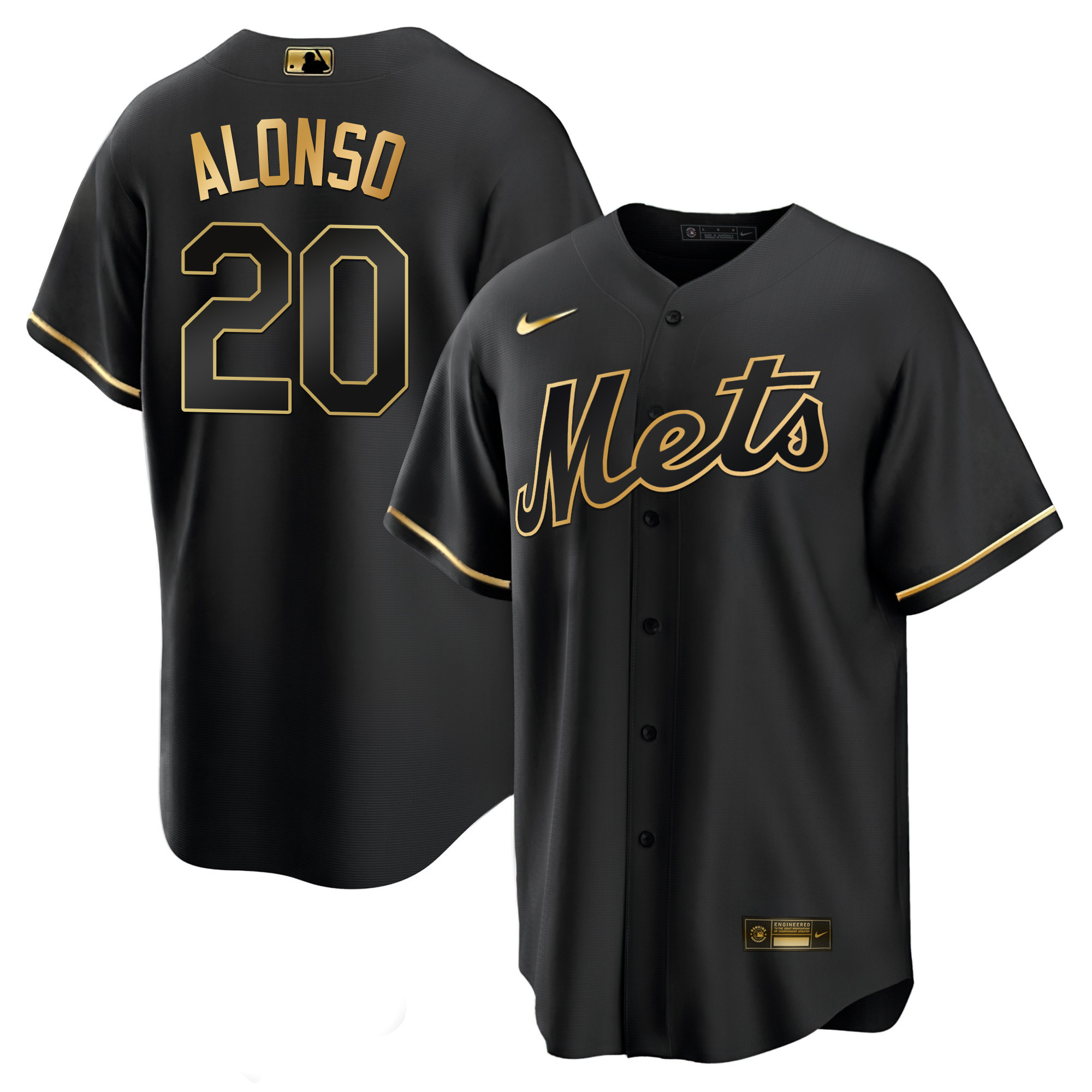 Pete Alonso Men's New York Mets Black Limited & Gold Cool Black Gold Jersey