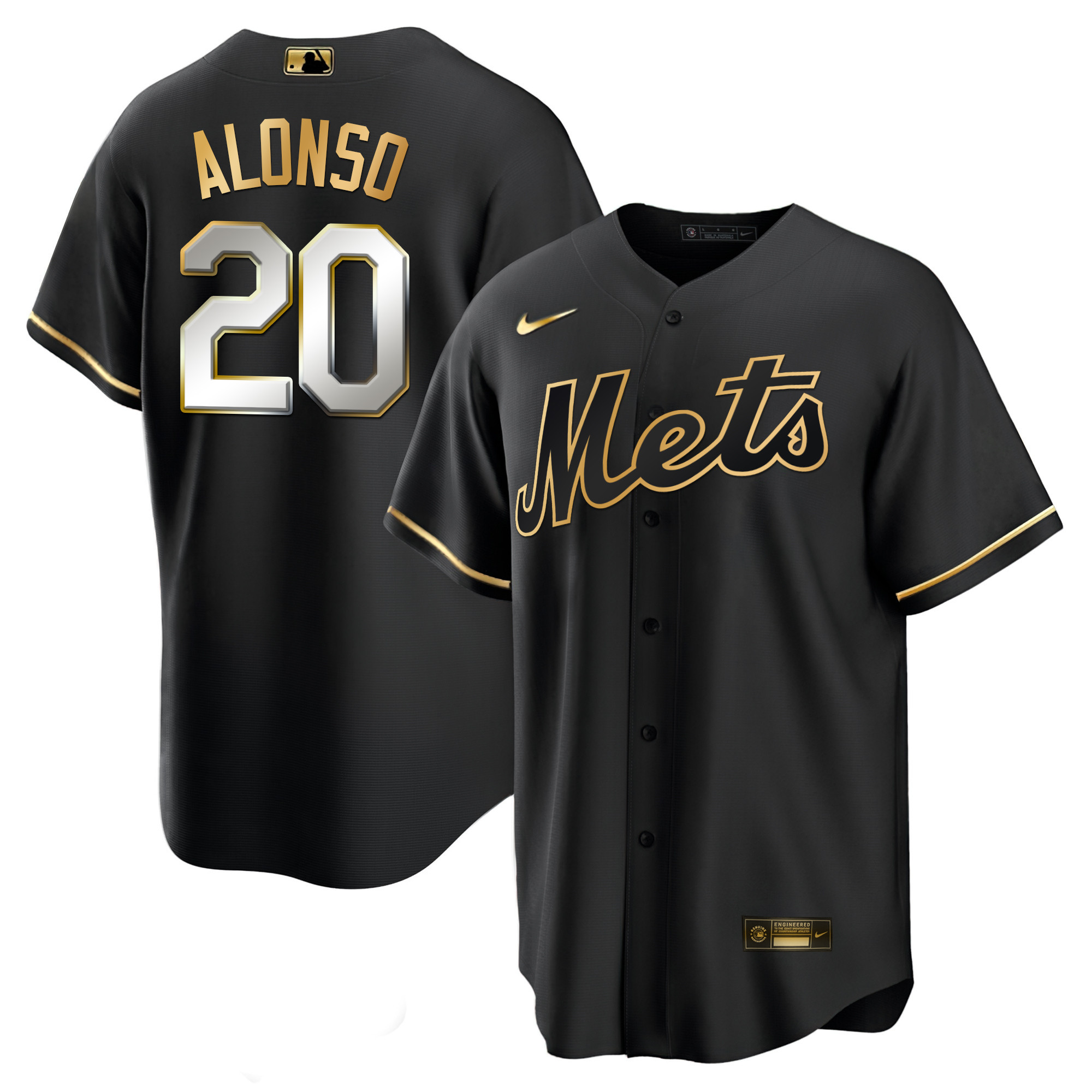 Pete Alonso Men's New York Mets Black Limited & Gold Cool Black Limited Jersey