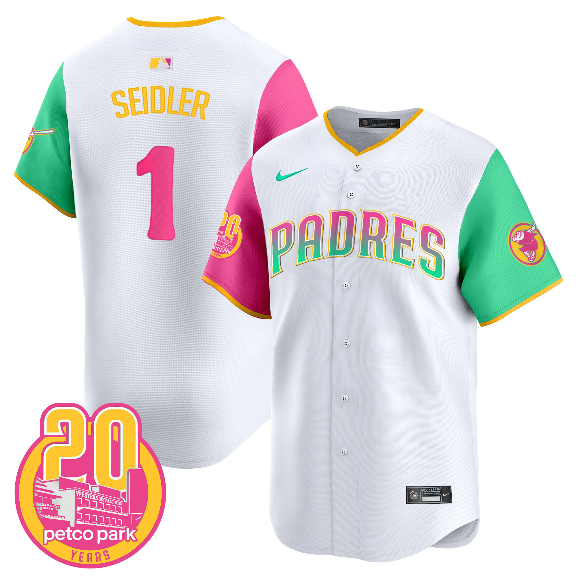 Peter Seidler Men's San Diego Padres San Diego City Style Vapor Premier Limited Color Sleeves Jersey