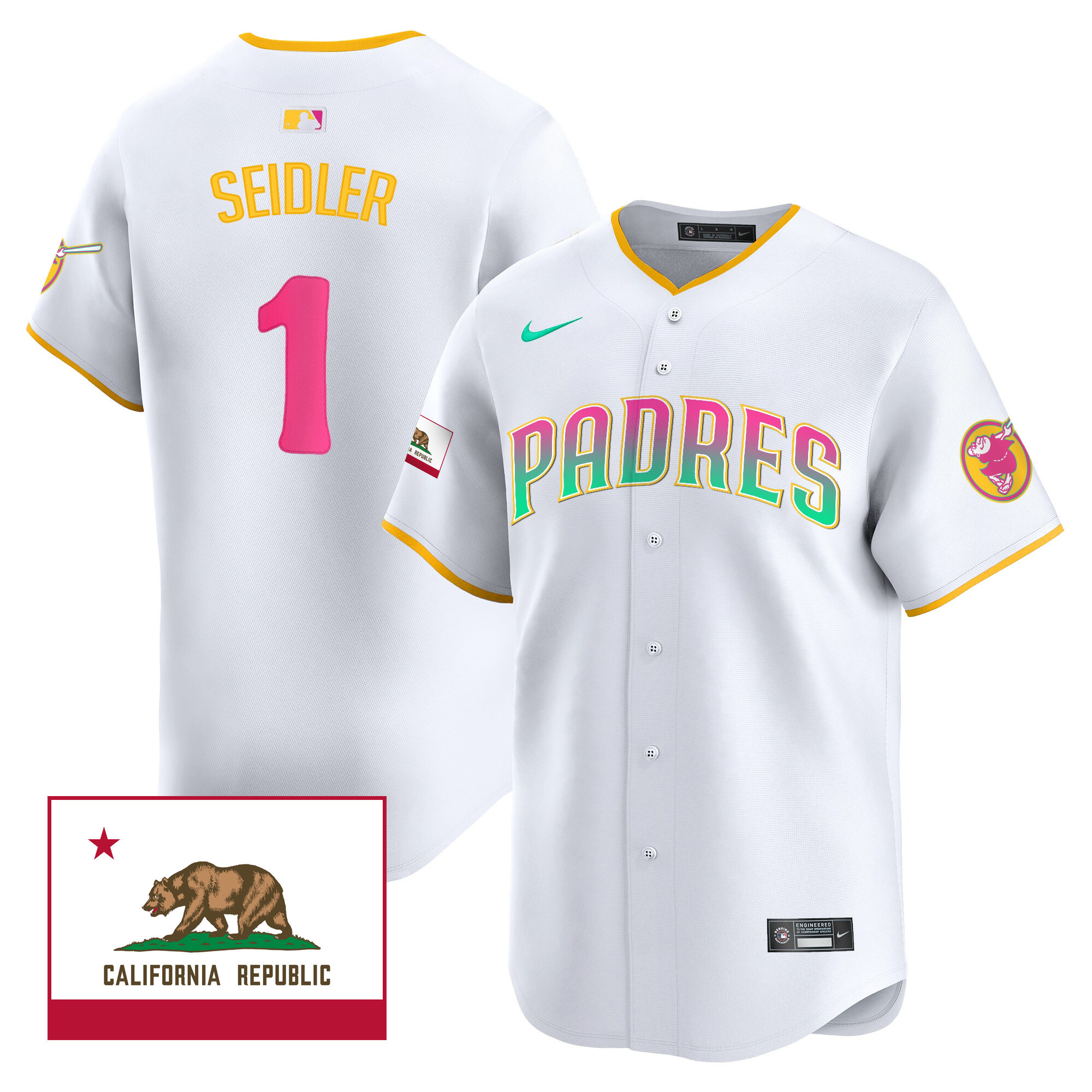 Peter Seidler Men's San Diego Padres San Diego City Style Vapor Premier Limited V2 White Jersey