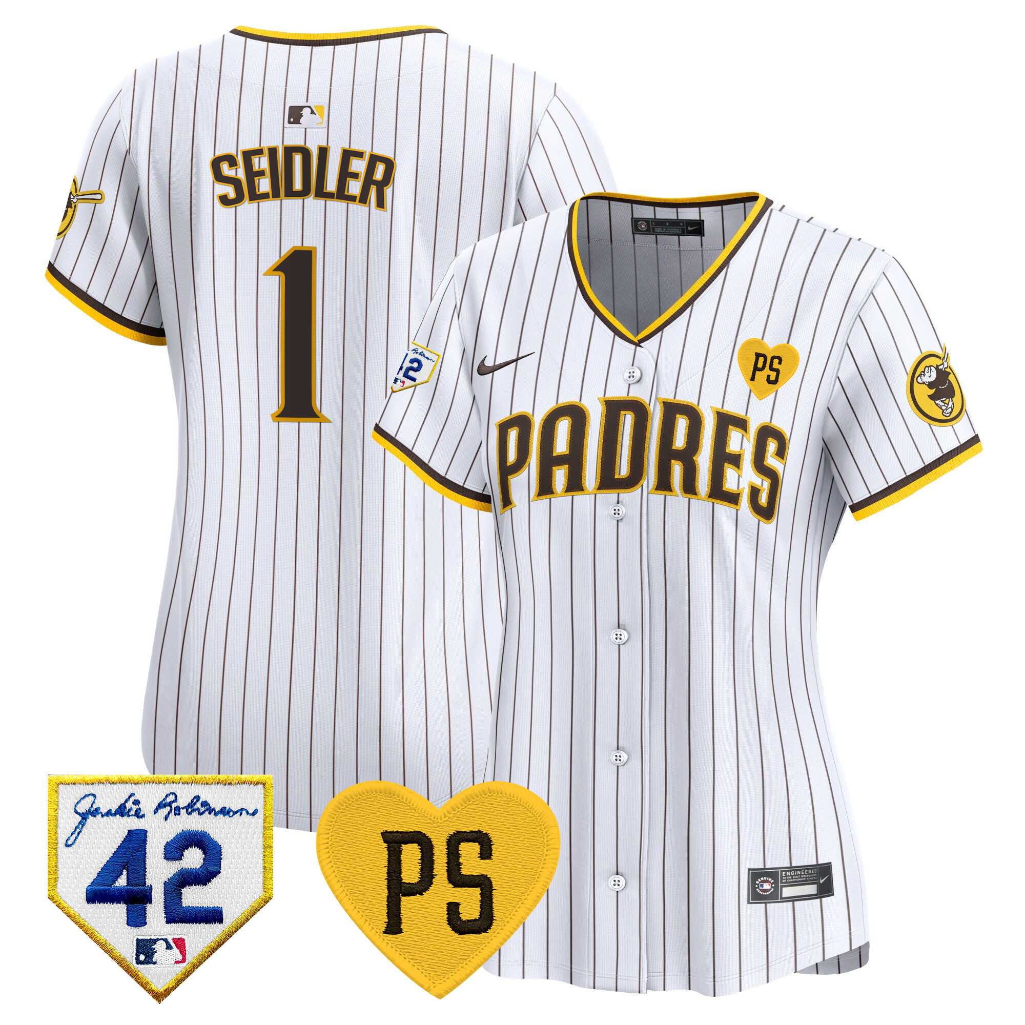 Peter Seidler Women's San Diego Padres "For Peter" & Robinson Patch Vapor Premier Limited White Jersey