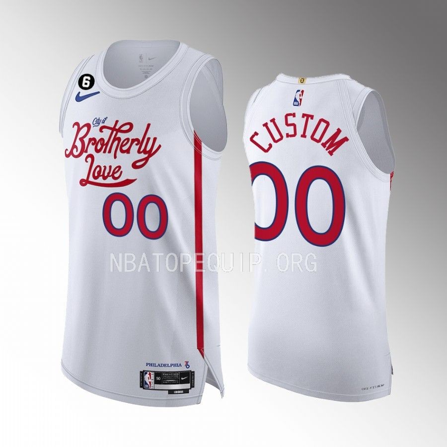 Philadelphia 76ers #00 Custom White Jersey City Edition