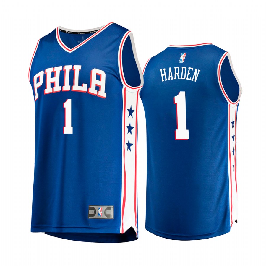 Philadelphia 76ers #1 James Harden Jersey Royal Trade
