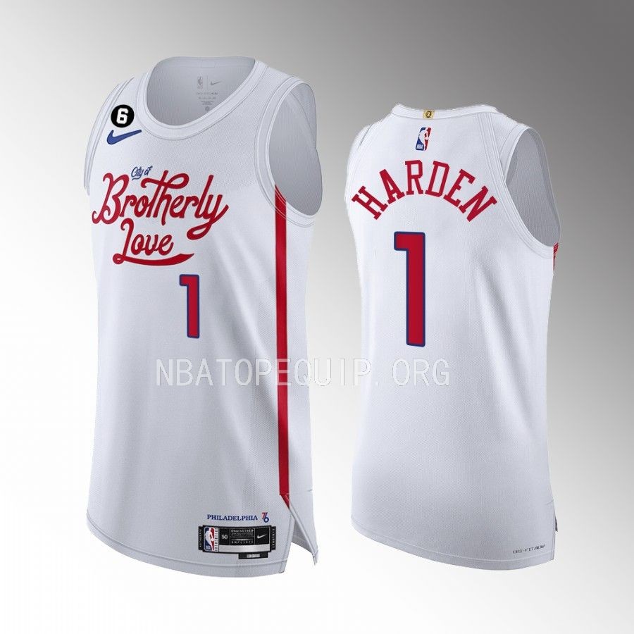 Philadelphia 76ers #1 James Harden White Jersey City Edition
