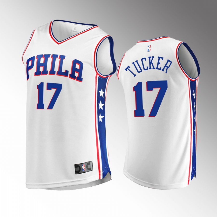 Philadelphia 76ers #17 P.J. Tucker Association Jersey White