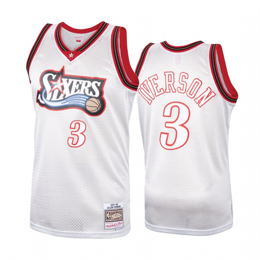 Philadelphia 76ers Allen Iverson Platinum Hardwood Classics Jersey #3