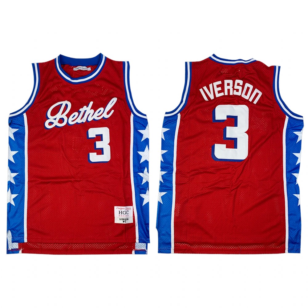 Philadelphia 76ers Allen Iverson Red City Bethel High School Jersey