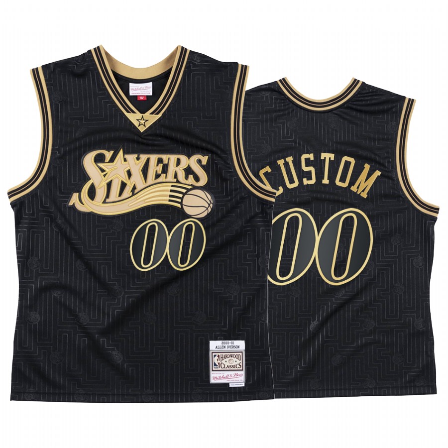 Philadelphia 76ers Custom CNY Black Throwback Jersey