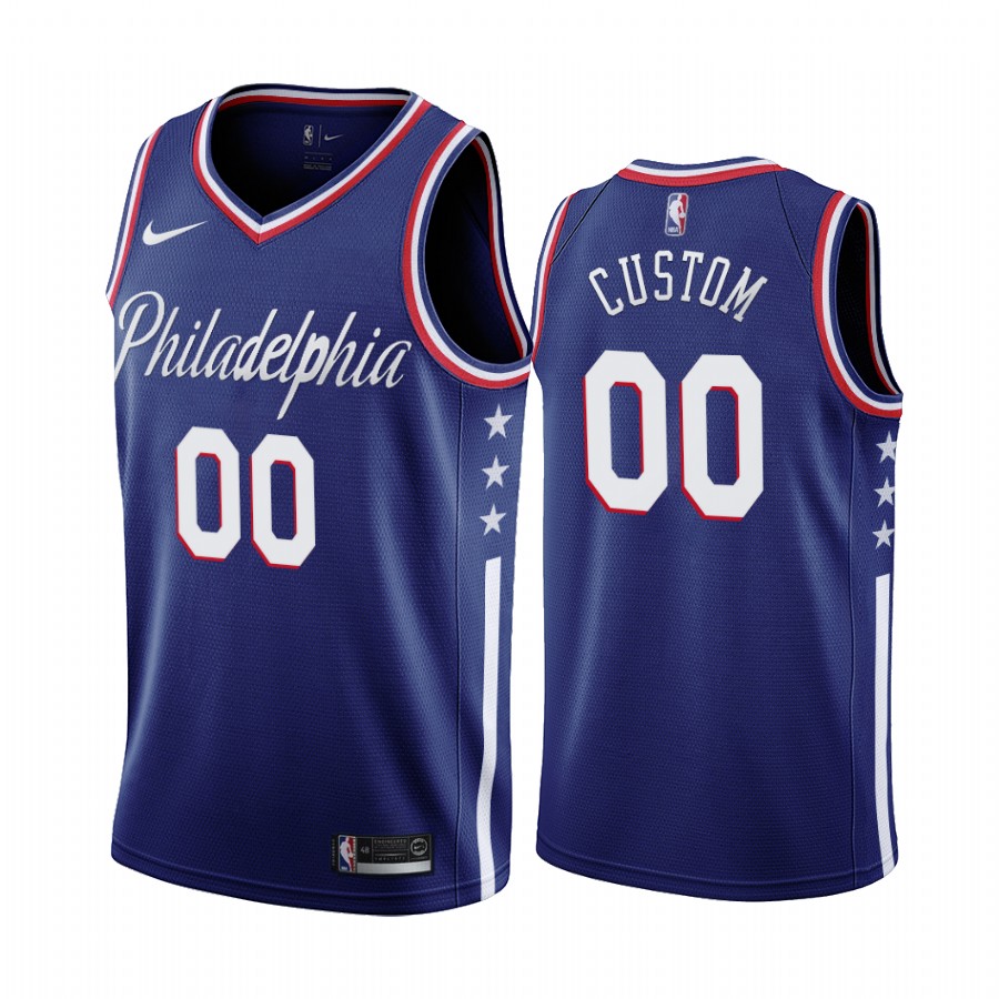Philadelphia 76ers Custom Navy  City New Uniform Jersey