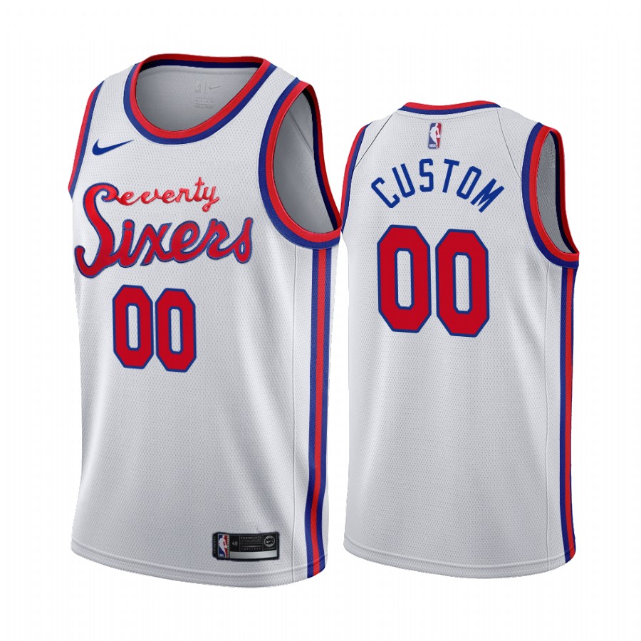 Philadelphia 76ers Custom White  Classic Jersey