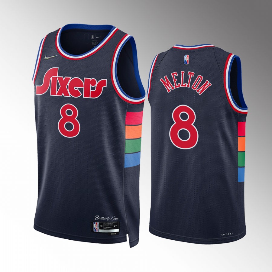 Philadelphia 76ers De'Anthony Melton #8 City Edition Navy Jersey Trade