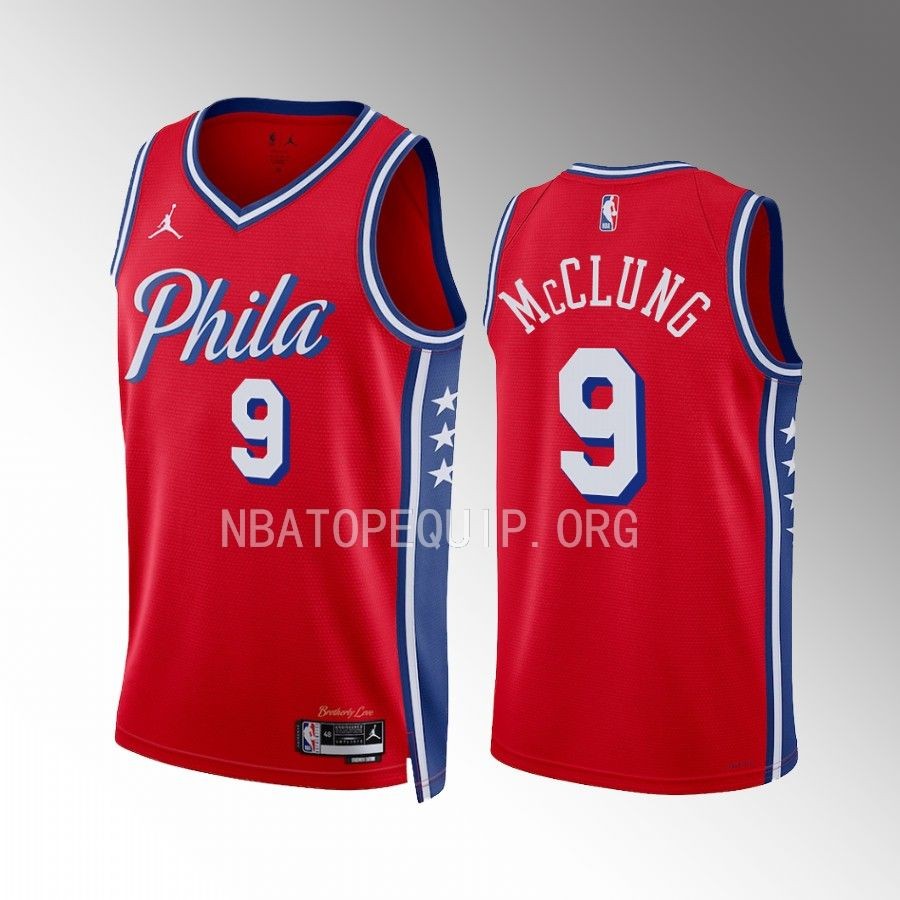 Philadelphia 76ers Mac McClung Statement Edition Red #9 Jersey Swingman