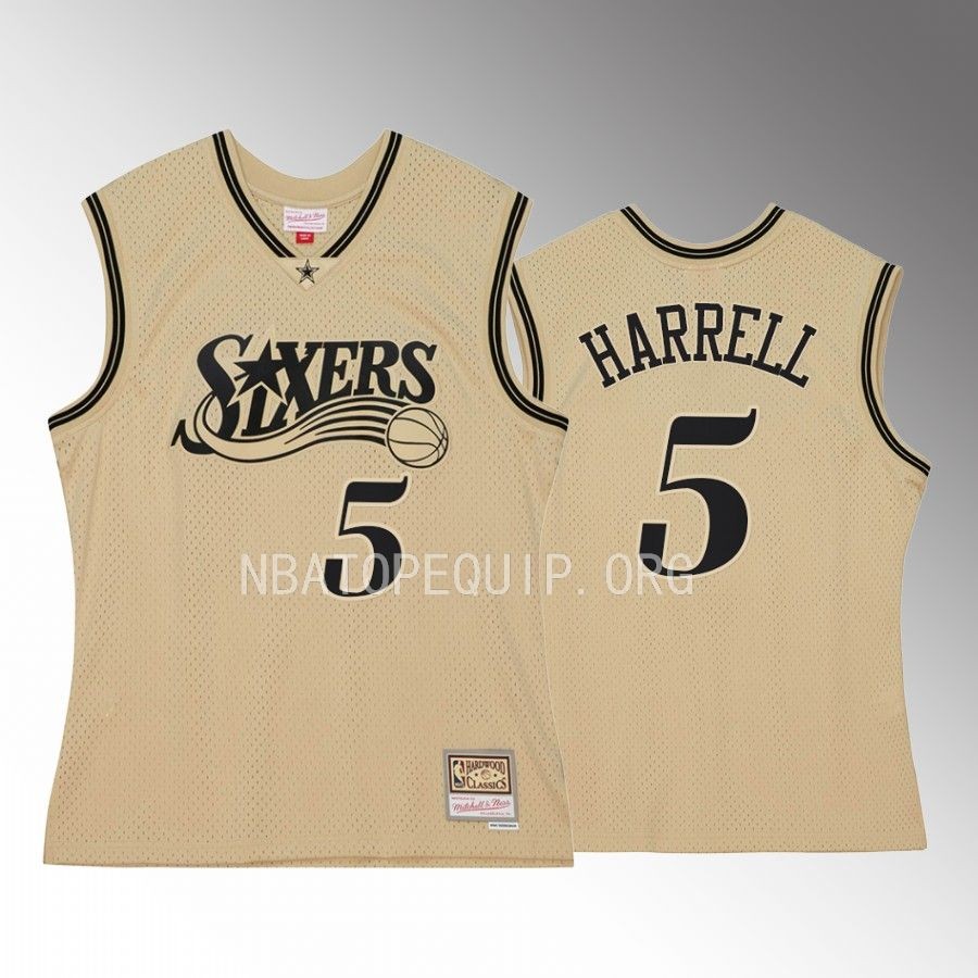 Philadelphia 76ers Montrezl Harrell Khaki Black Hardwood Classics Men Jersey Swingman