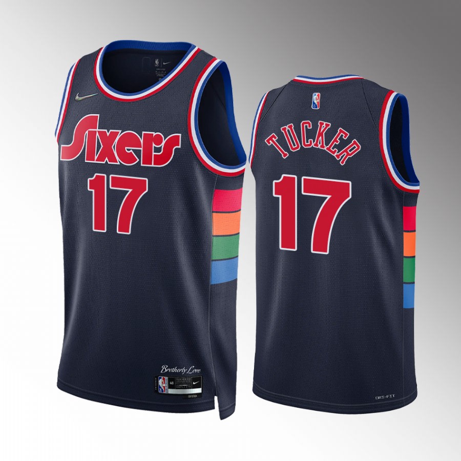 Philadelphia 76ers P.J. Tucker #17 City Edition Navy Jersey Trade