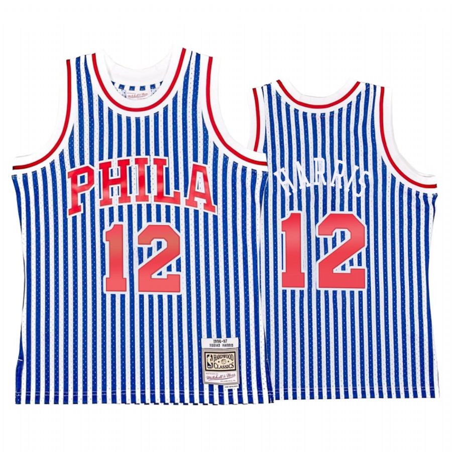 Philadelphia 76ers Tobias Harris #12 Blue Striped Jersey
