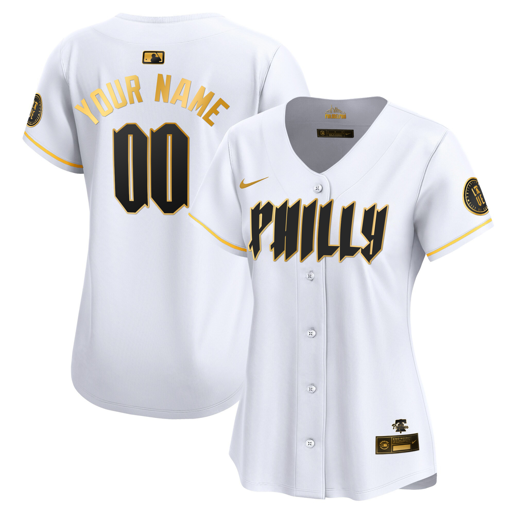 Philadelphia Phillies City Connect Vapor Premier Limited Custtom White Gold Jersey
