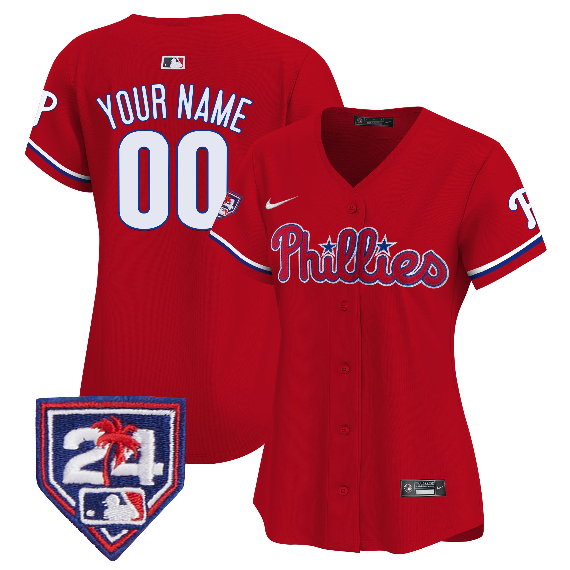 Philadelphia Phillies Spring Training Patch Vapor Premier Limited Custom Red Jersey