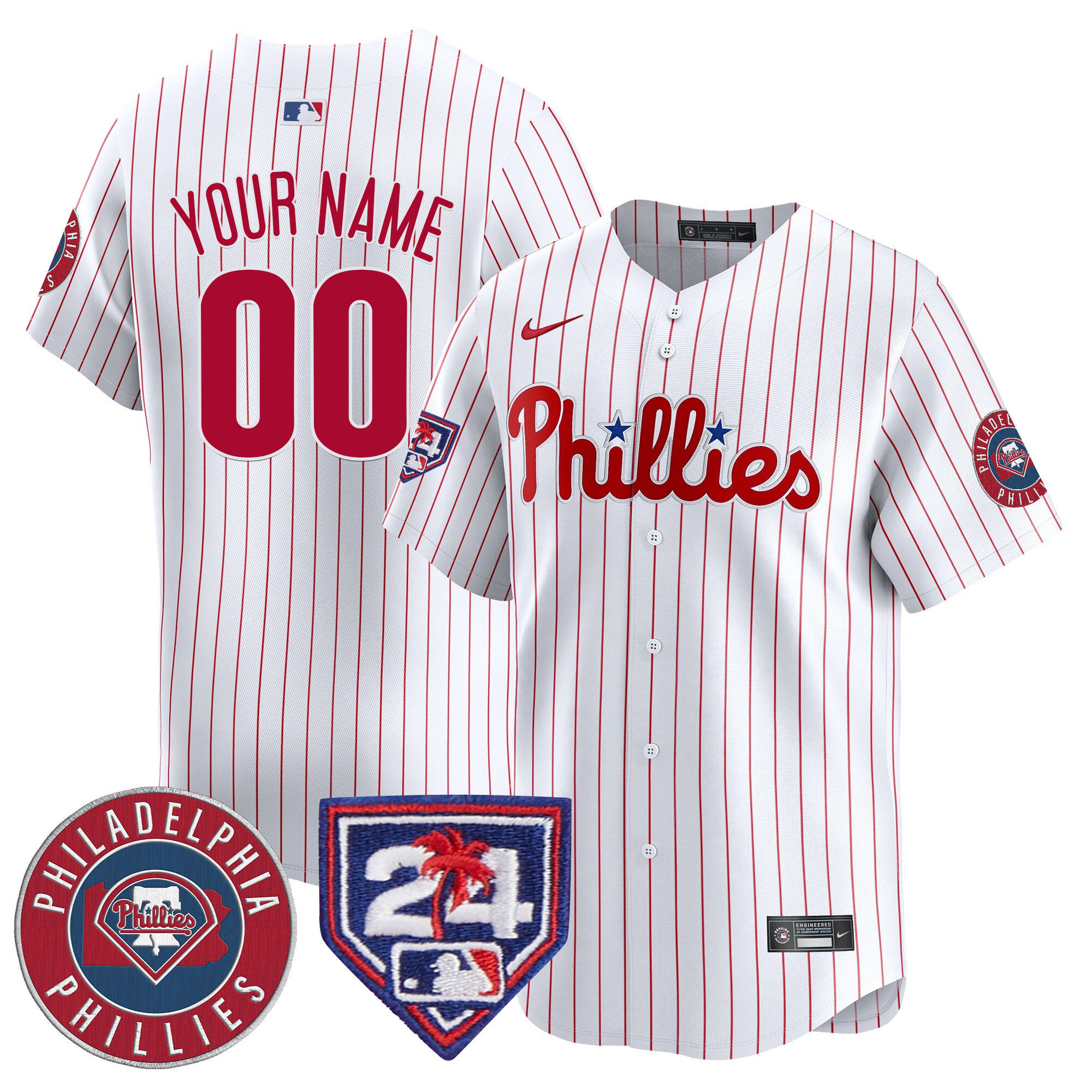 Philadelphia Phillies Spring Training Patch Vapor Premier Limited Custom V2 White Jersey