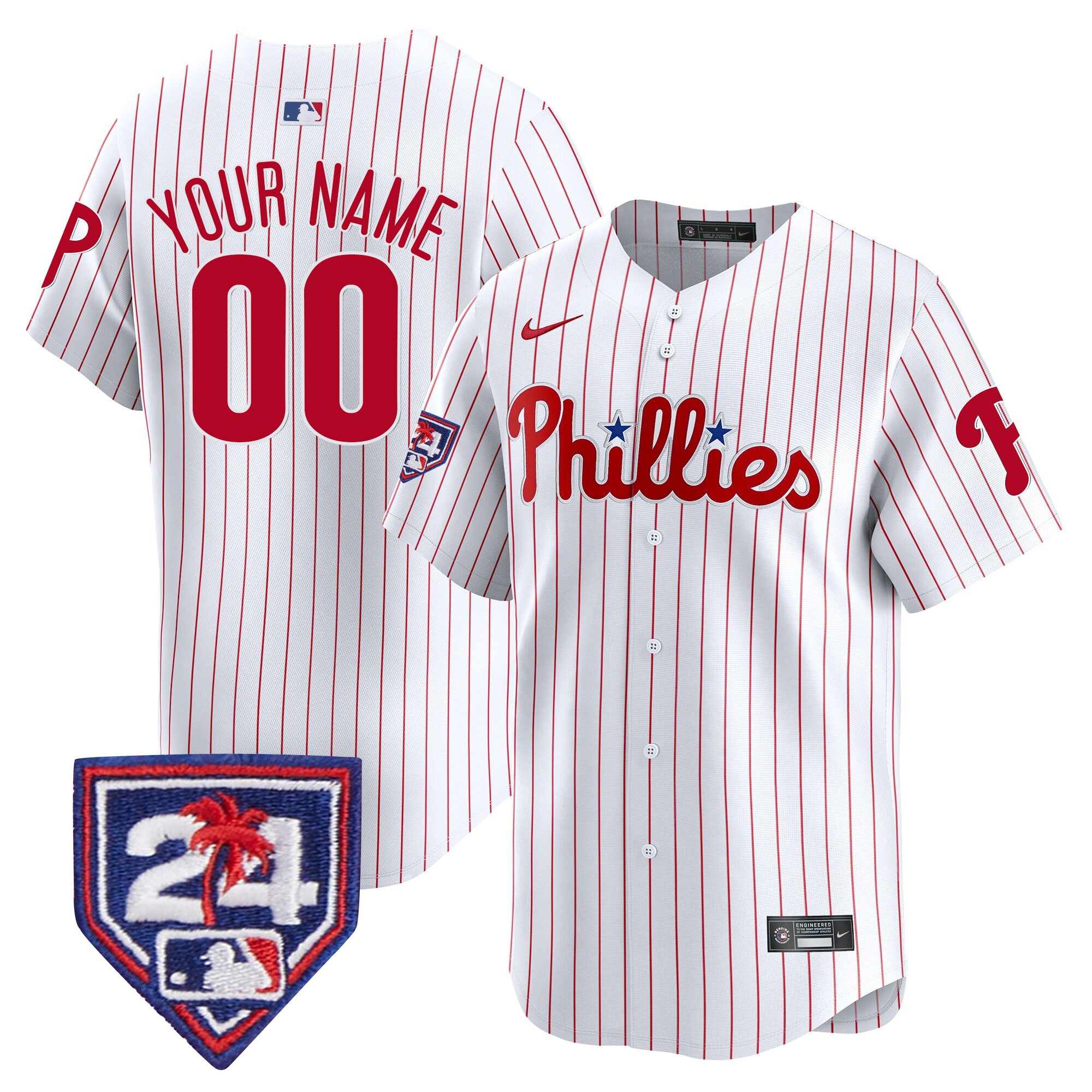 Philadelphia Phillies Spring Training Patch Vapor Premier Limited Custom White Jersey