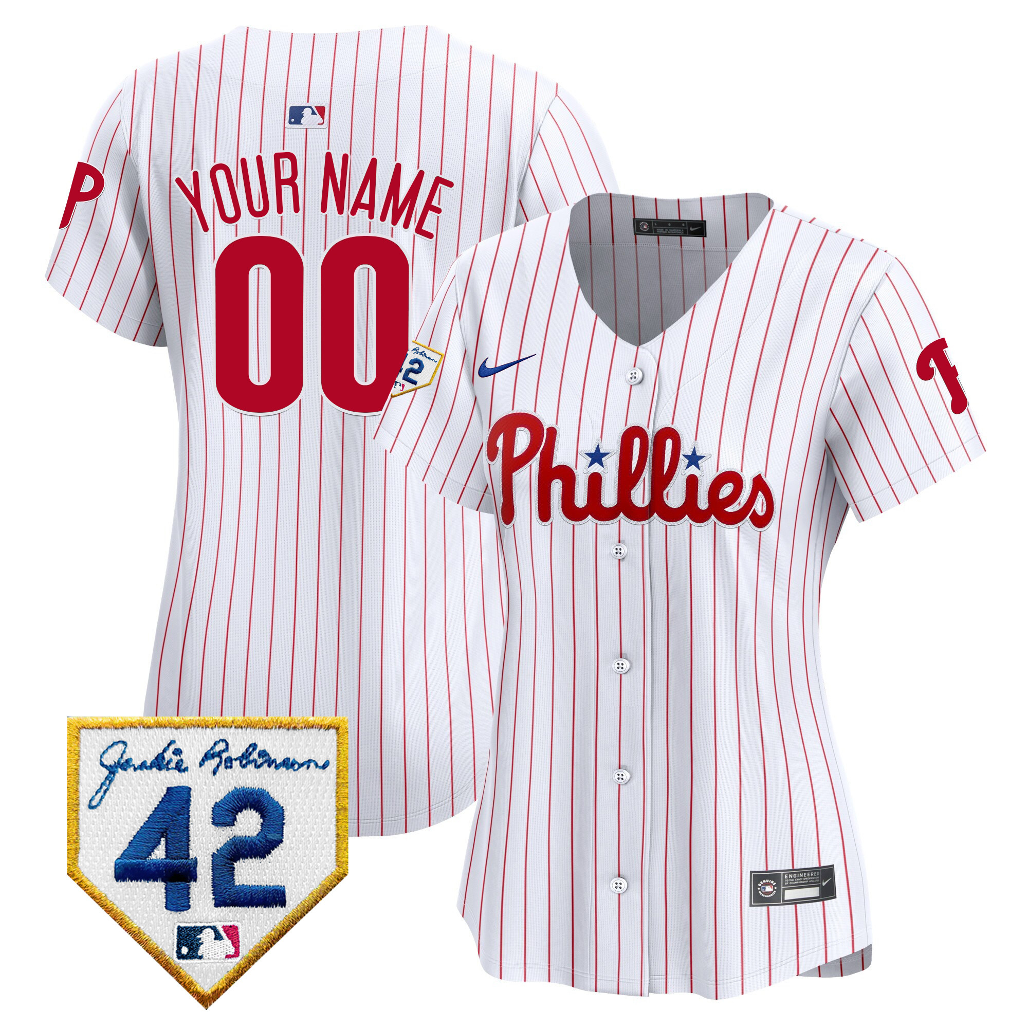 Philadelphia Phillies Jackie Robinson Patch Vapor Premier Limited Custom White Jersey