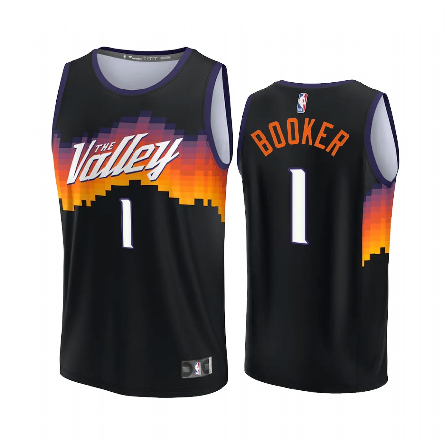 Phoenix Suns #1 Devin Booker Jersey 75th City Edition Black