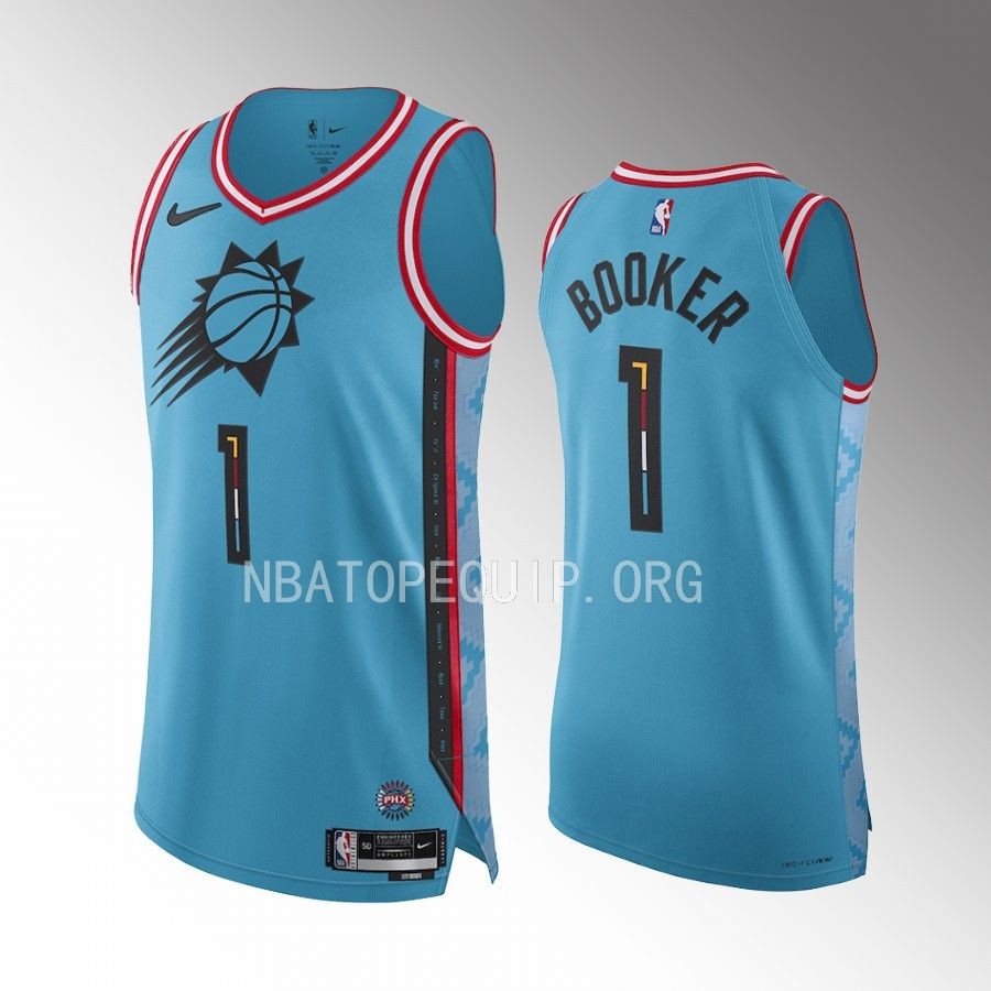 Phoenix Suns #1 Devin Booker Turquoise Jersey City Edition
