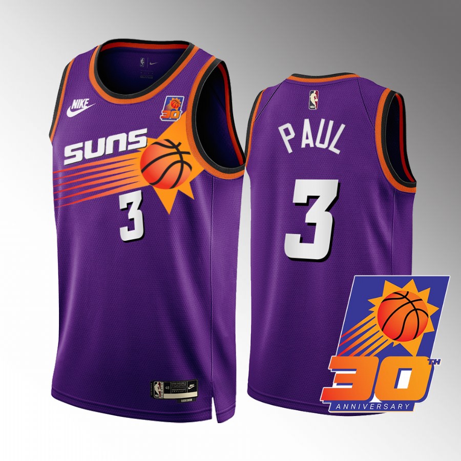 Phoenix Suns 30th Anniversary Chris Paul Purple #3 Jersey Classic Edition