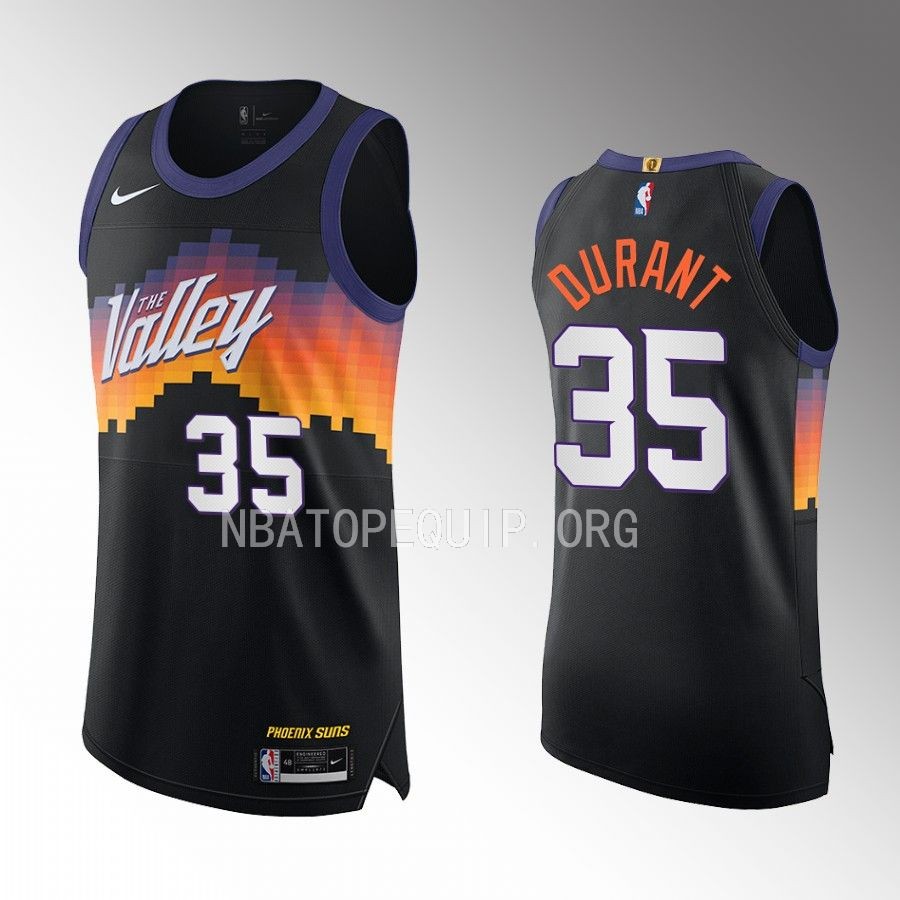 Phoenix Suns #35 Kevin Durant Black Valley City Jersey