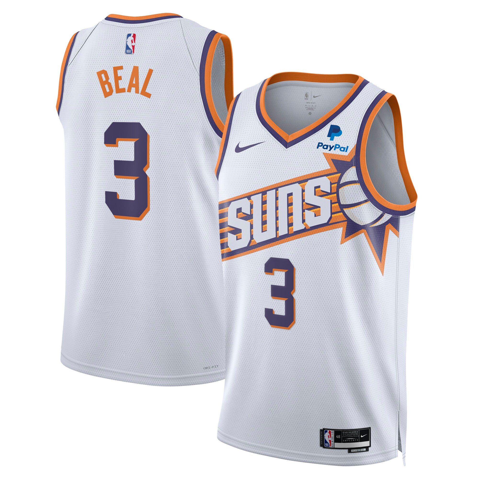 Phoenix Suns Bradley Beal White Association Jersey - All Stitched