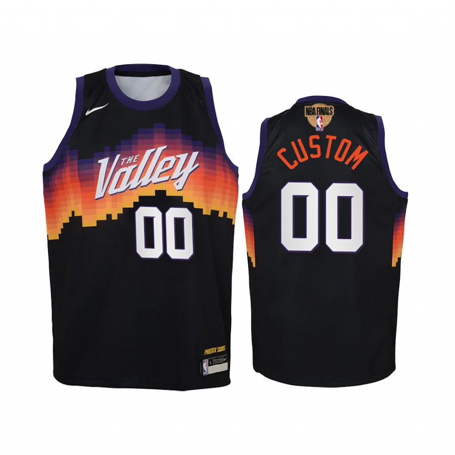 Phoenix Suns Custom Finals Black Youth Jersey City Edition #00