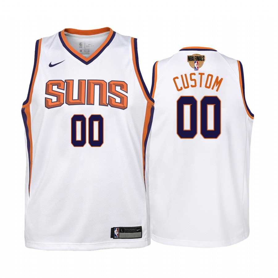Phoenix Suns Custom Finals White Youth Jersey Association Edition #00