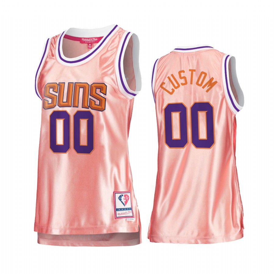 Phoenix Suns custom Rose Gold Pink 75th Anniversary Women's Jersey #00