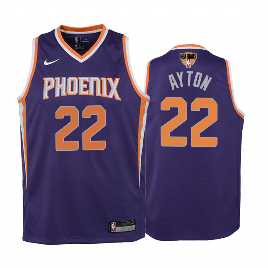 Phoenix Suns Deandre Ayton Finals Purple Youth Jersey Icon Edition #22