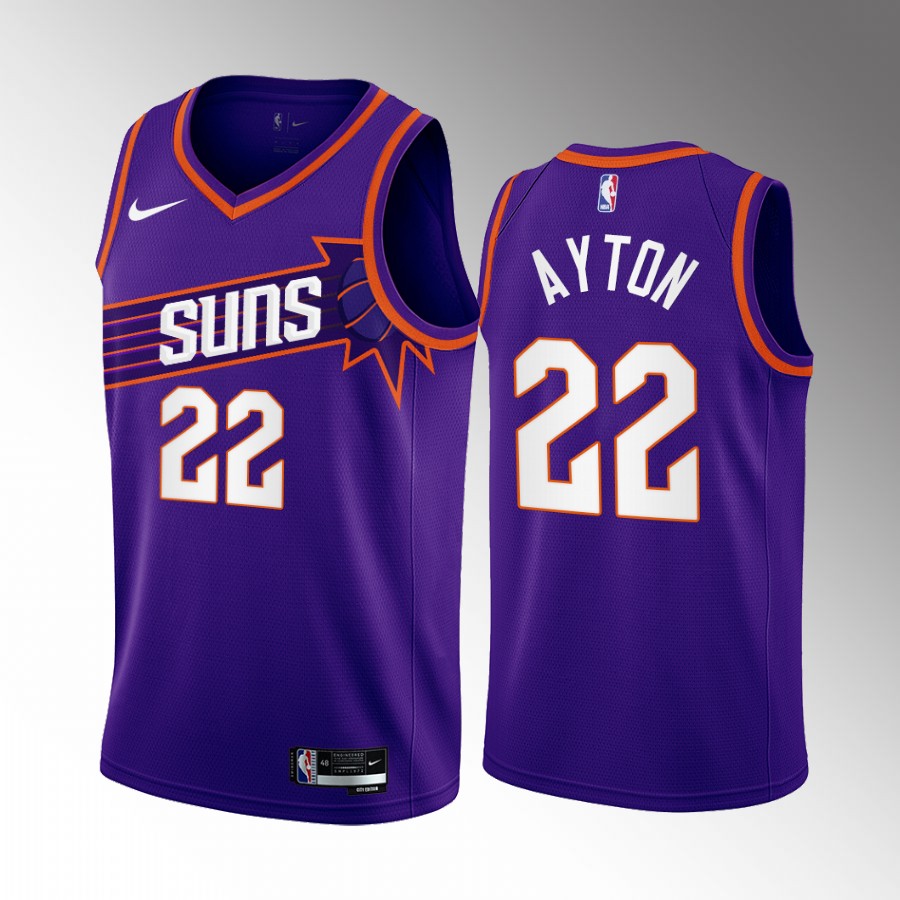 Phoenix Suns Deandre Ayton Icon Edition Purple #22 Jersey Swingman