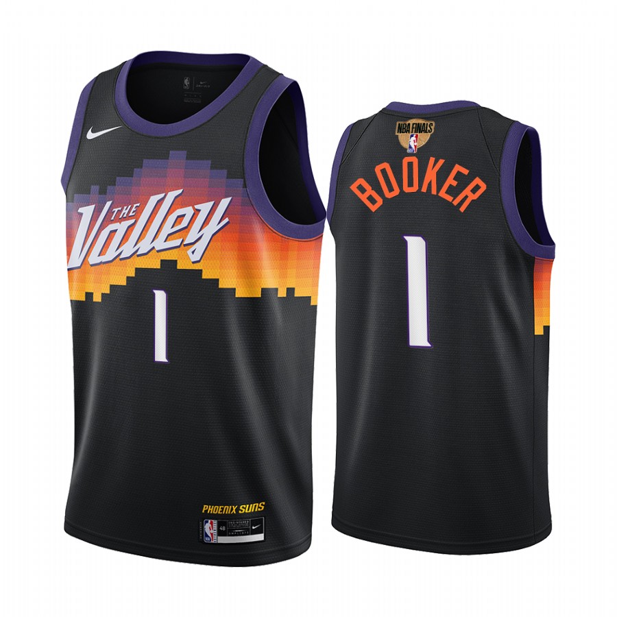 Phoenix Suns Devin Booker #1 Black Playoffs Jersey