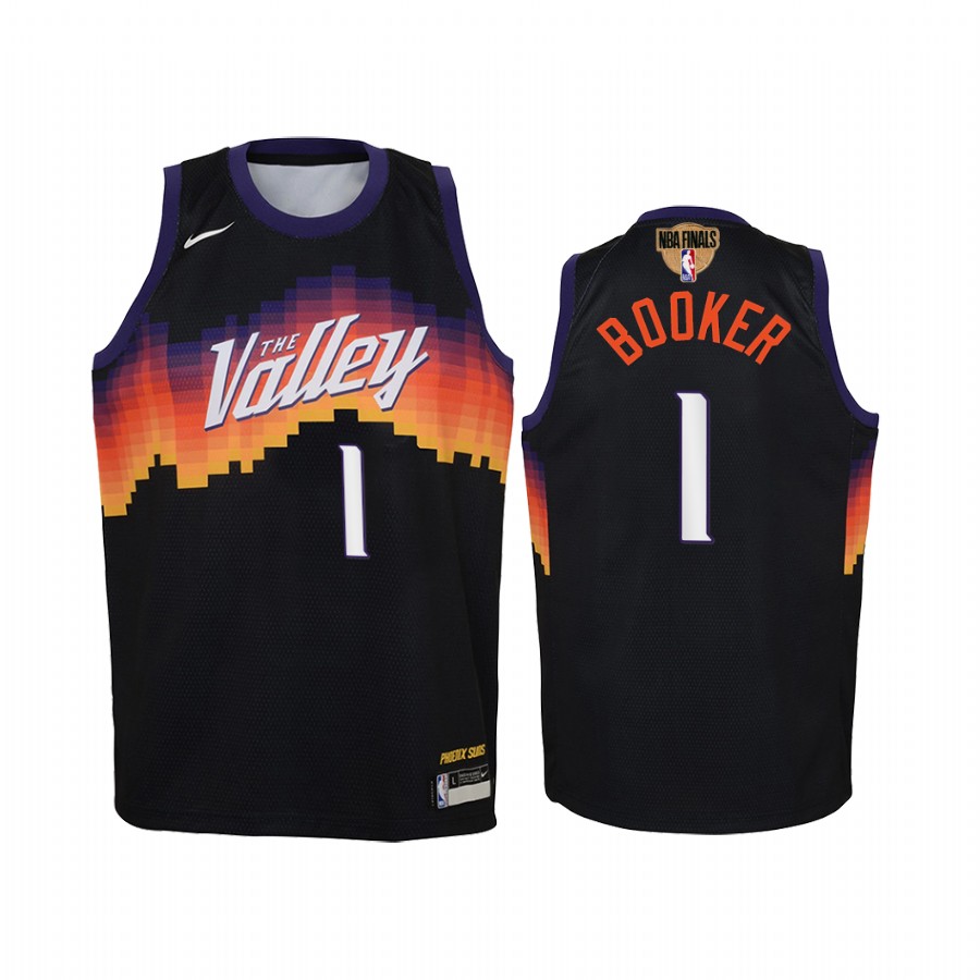 Phoenix Suns Devin Booker Finals Black Youth Jersey City Edition #1