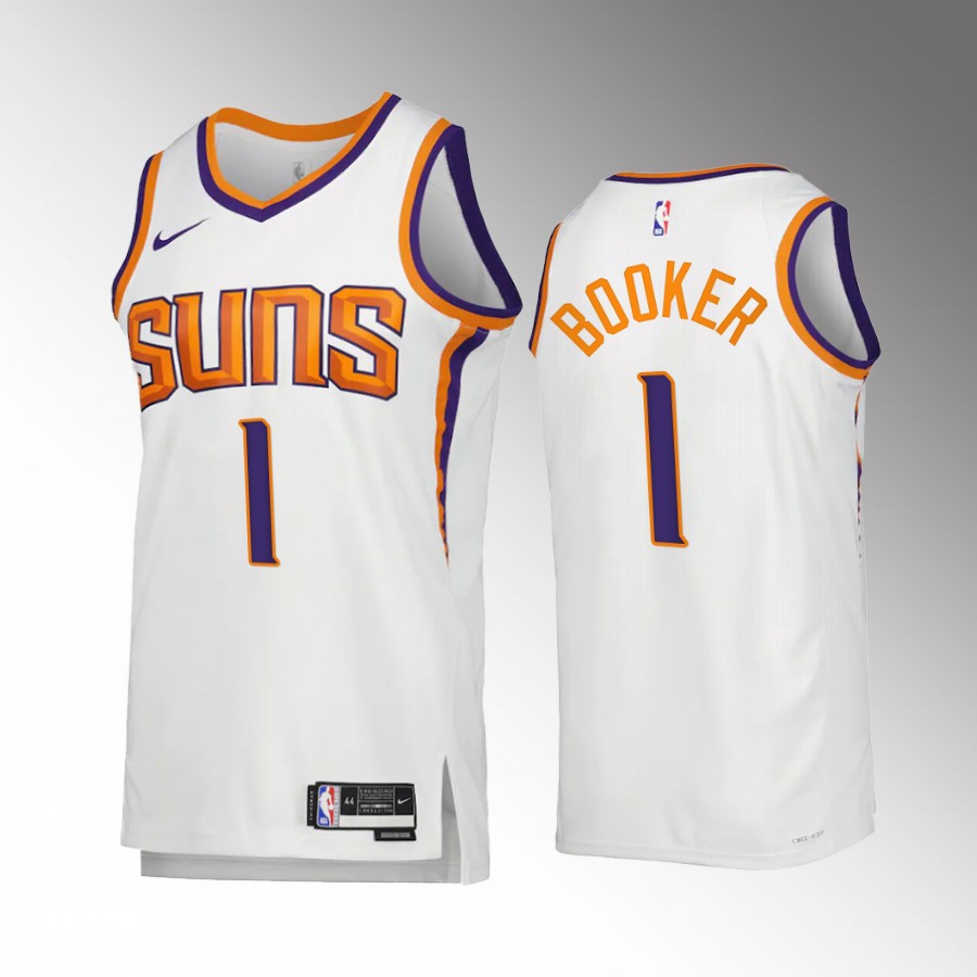Phoenix Suns Devin Booker Association Edition White #1 Jersey Swingman