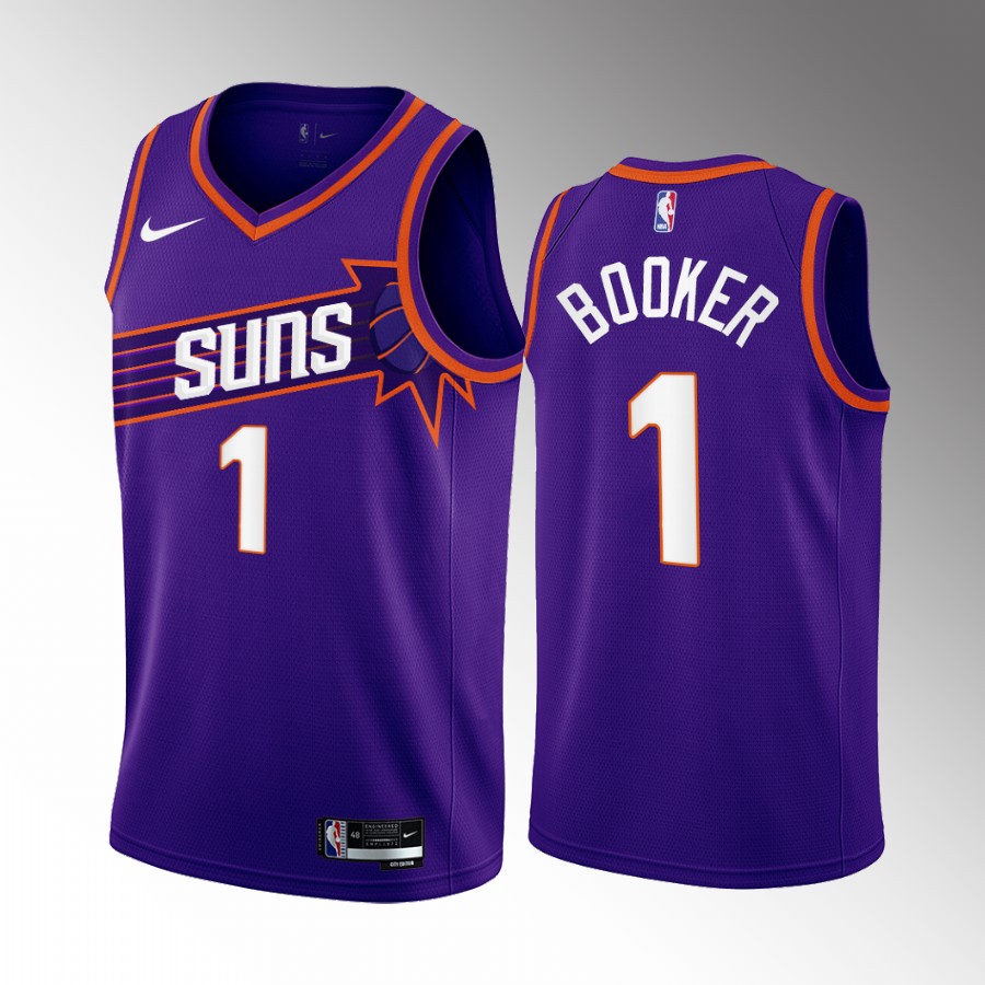 Phoenix Suns Devin Booker Icon Edition Purple #1 Jersey Swingman