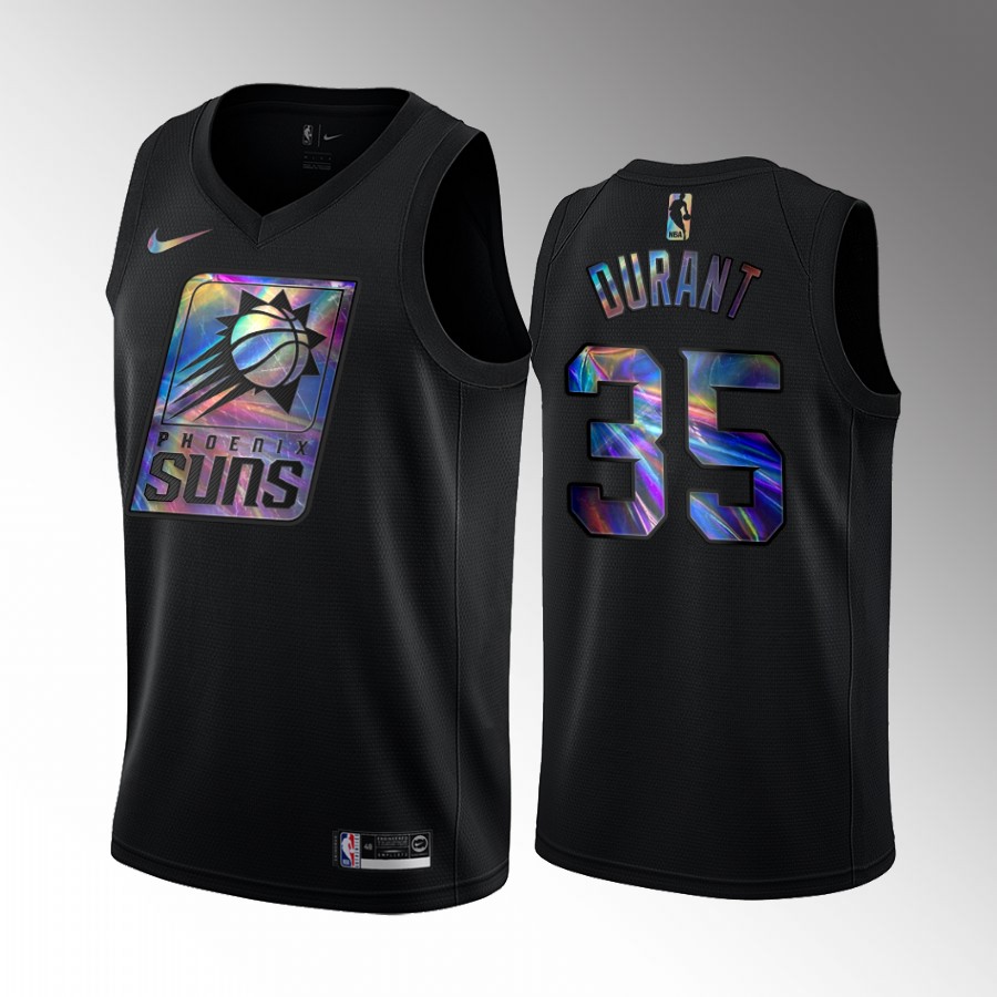 Phoenix Suns Kevin Durant #35 Jersey Iridescent Holographic Black Trade