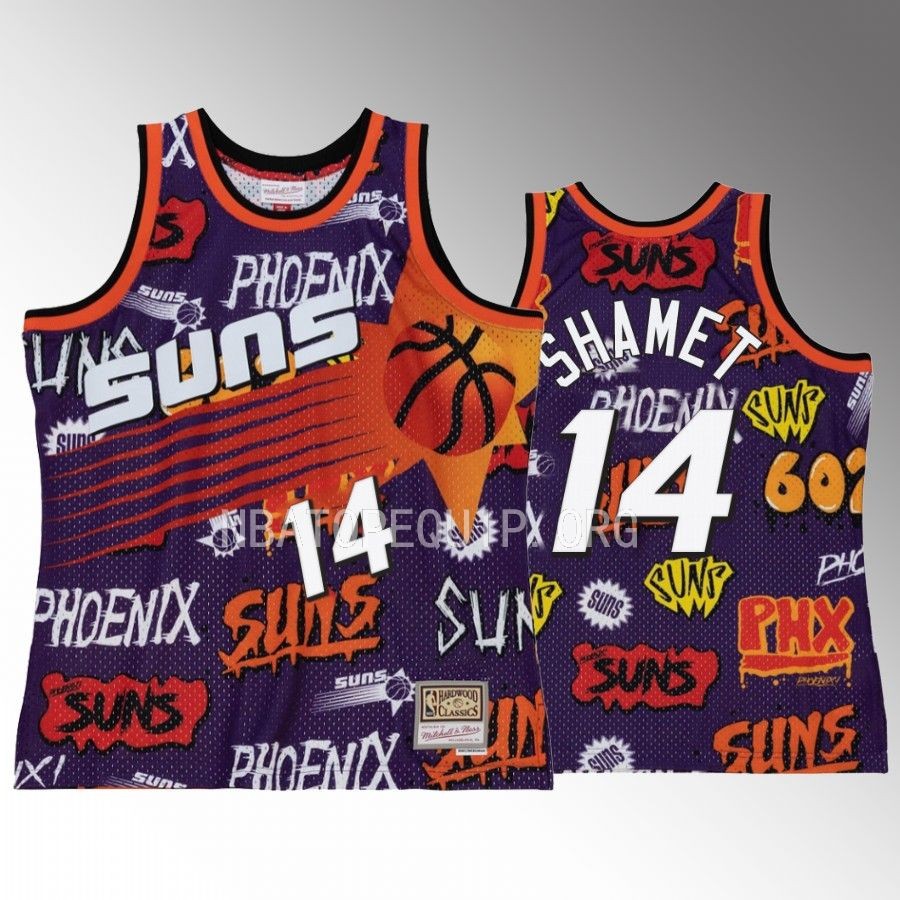Phoenix Suns Landry Shamet Purple Slap Sticker Men Jersey HWC Swingman