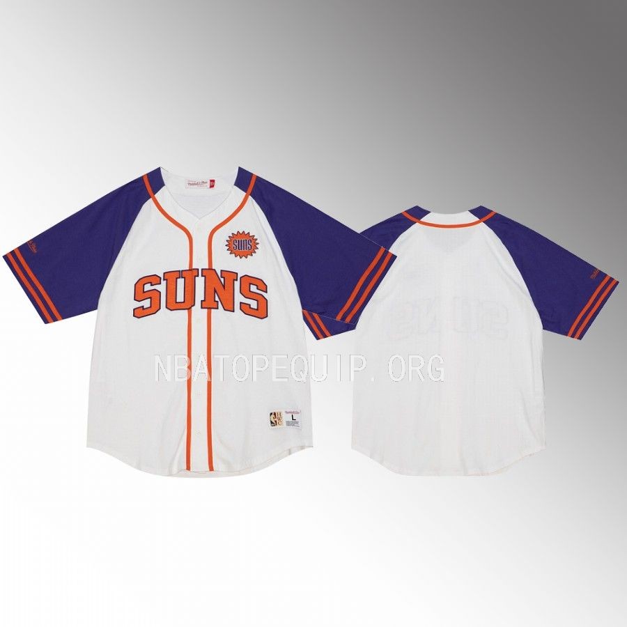 Phoenix Suns Mitchell Ness White Baseball Jersey