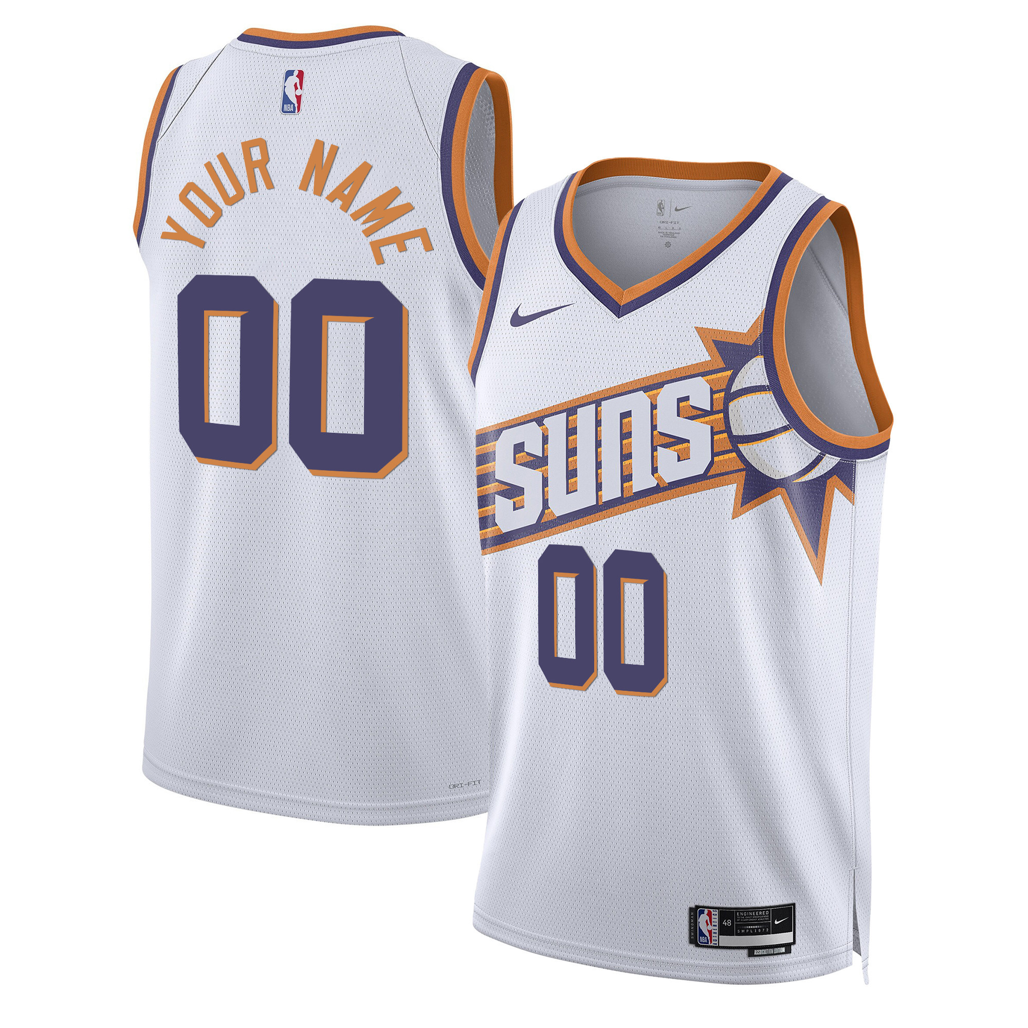 Phoenix Suns Swingman Custom White Jersey - All Stitched